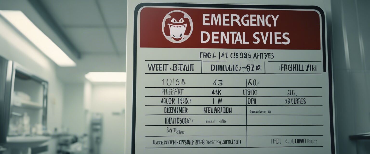 Dental emergency services sign